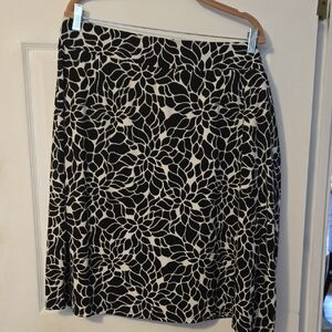 Merona Elegant Black and White Floral Skirt